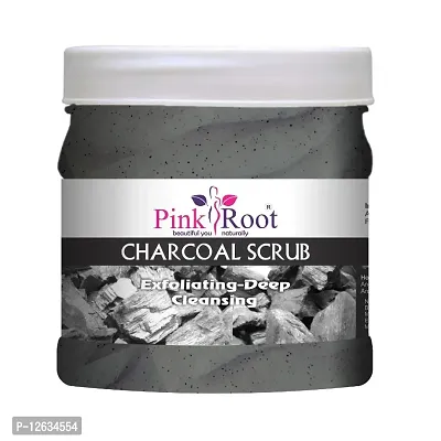 Pink Root Charcoal Scrub Exfoliating  Deep Cleansing of Skin, 500ml