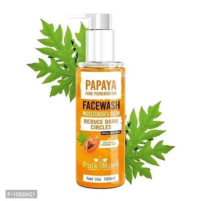 Pink Root Papaya Tan Removal Face Wash 100ML - Face Wash With Vitamin C, Papaya And Lemon For Dark Spot Reduction And Clear Skin- Face Wash-thumb0
