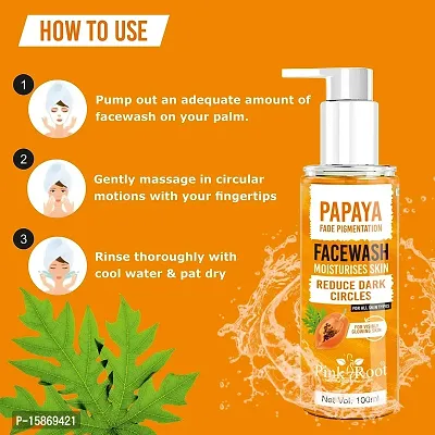 Pink Root Papaya Tan Removal Face Wash 100ML - Face Wash With Vitamin C, Papaya And Lemon For Dark Spot Reduction And Clear Skin- Face Wash-thumb4