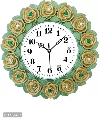 Designer Green Plastic Analog Wall Clock