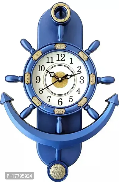 Designer Blue Plastic Analog Wall Clock-thumb0