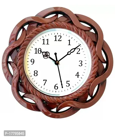 Designer Brown Plastic Analog Wall Clock