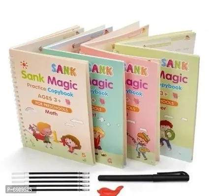 Magic Practice Copybook, (4 BOOK + 5 REFILL+ 1 Pen +1 Grip) Number Tracing, Sank Magic Practice Copy  (Hardcover, China)-thumb0