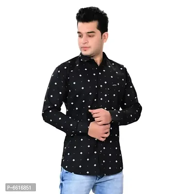 Stylish Fashionable Cotton Blended Printed Casual Shirts For Men-thumb0