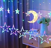 Tilak 12 Stars LED Curtain String Lights Window Curtain LED Lights for Decoration with 8 Flashing Modes-thumb1