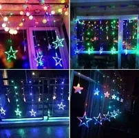 Tilak 12 Stars LED Curtain String Lights Window Curtain LED Lights for Decoration with 8 Flashing Modes-thumb2