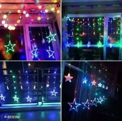 Tilak 12 Stars LED Curtain String Lights Window Curtain LED Lights for Decoration with 8 Flashing Modes-thumb3