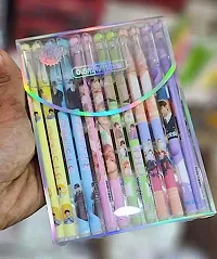 set of 6 Erasable Gel ink pens for kids office stationery gift (BTS THEME)-thumb2