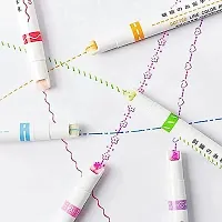 Multicolor Highlighter Wavy Line Mark Drawing Line Notebook Border Linear Roller Pen pack of 6 pen-thumb1