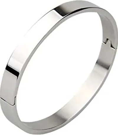 Stylish Generic Stainless Steel Bracelet Cuff Bangle Round Wristband - 8 mm Silver