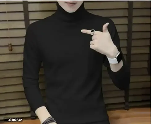 Reliable Black Cotton Solid Tees For Men-thumb0