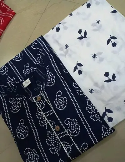 Stunning Rayon Printed Straight Kurta with Skirt Set