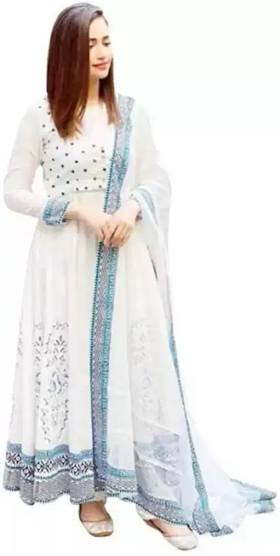 Stylish Rayon Self Design Kurta with Dupatta Set For Women