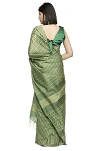 Stylish Green Art Silk Cotton Saree without Blouse piece For Women-thumb2