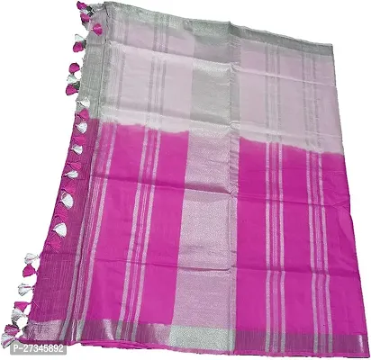 Beautiful Pink Cotton Solid Saree For Women-thumb3