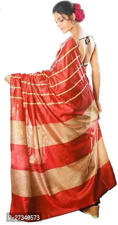 Stylish Red Art Silk Saree without Blouse piece For Women-thumb2