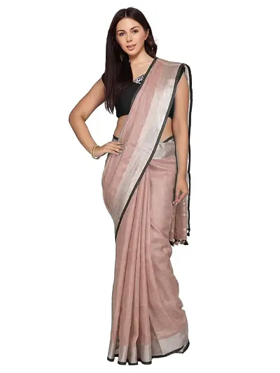 Stylish Blend Saree With Blouse Piece For Women