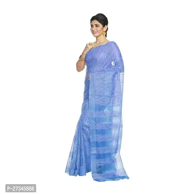 Beautiful Blue Art Silk Checked Saree For Women