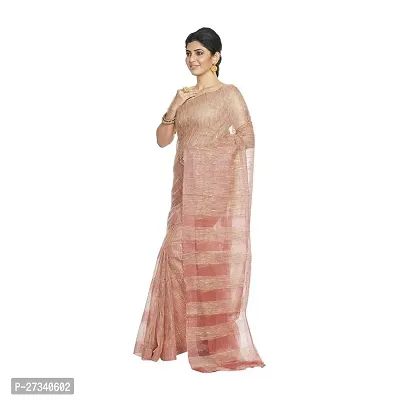 Stylish Peach Art Silk Saree without Blouse piece For Women