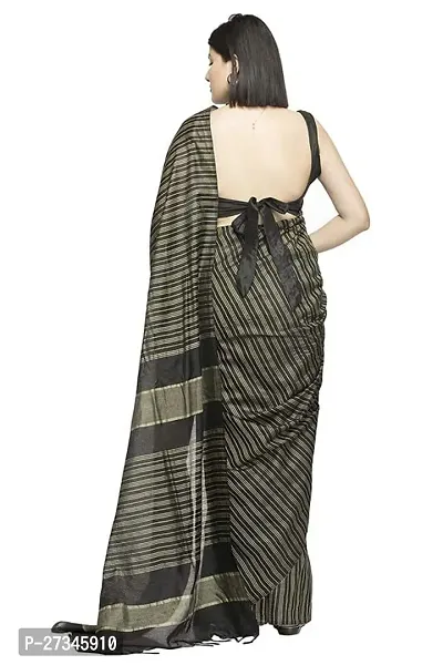 Beautiful Black Art Silk Striped Saree For Women-thumb3