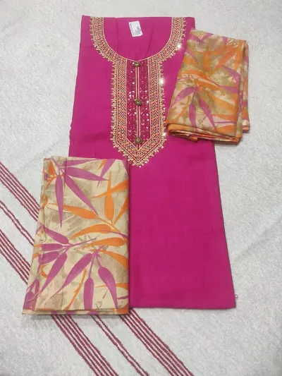 Elegant Dress Material with Dupatta For Women