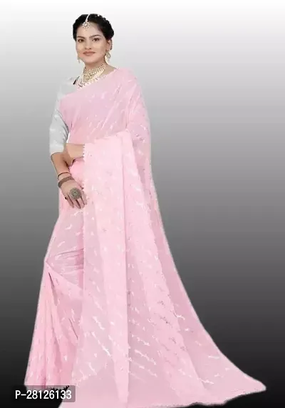 Stylish Georgette Pink Tie  Dye Saree with Blouse piece-thumb0