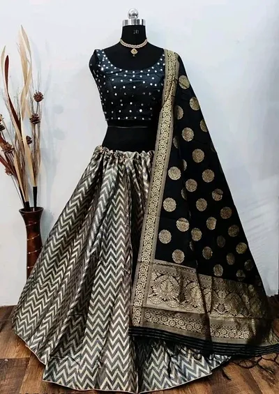 Fashionable Banarasi Silk  Semi Stitched Women Lehenga Choli