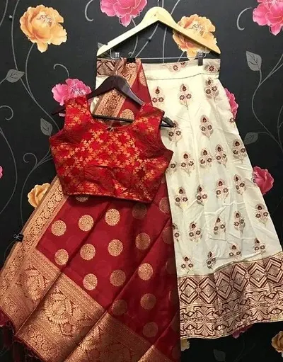 Festive Wear Soft Silk Woven Design Lehenga