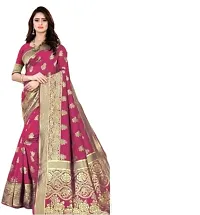 HARSHIV TEXTILE Women's Banarsi Art Silk Saree With Elegant Design Traditional Indian Look | Daily  Party Wear Saree for Pooja, Festival Occassions With Unstitched Blouse Piece (RK-KH90, Gajri)-thumb4