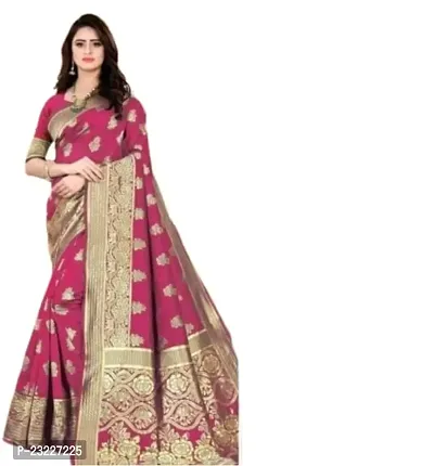 HARSHIV TEXTILE Women's Banarsi Art Silk Saree With Elegant Design Traditional Indian Look | Daily  Party Wear Saree for Pooja, Festival Occassions With Unstitched Blouse Piece (RK-KH90, Gajri)-thumb5