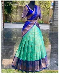 Elegant Pista Green Art Silk Semi-Stitched Lehenga Choli With Dupatta Set For Women-thumb2