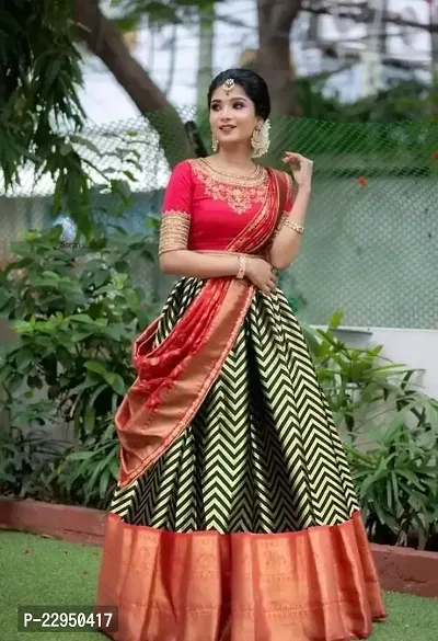 Women South Indian Style Taffeta Silk Lehenga Choli With Dupatta in  Muzaffarpur at best price by Bongfooodie - Justdial