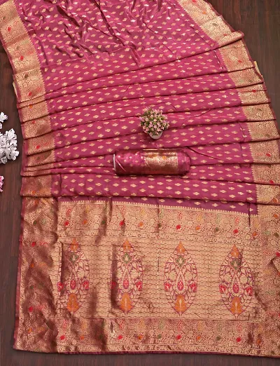 Glamorous Art Silk Saree with Blouse piece 