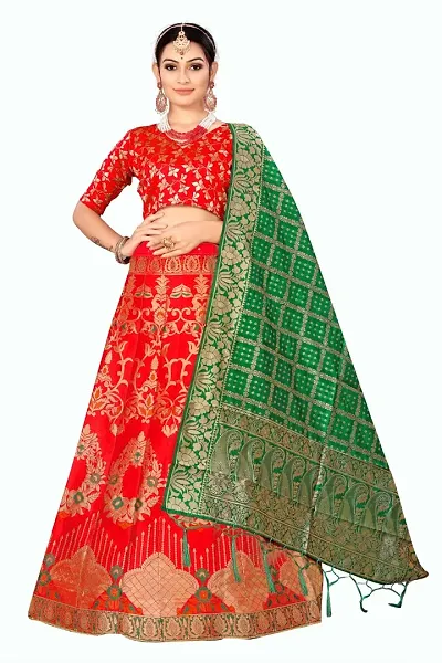 Elegant Art Silk Semi-Stitched Lehenga Choli With Dupatta Set