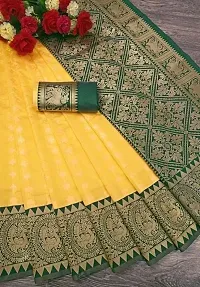 HARSHIV TEXTILE Women's Banarsi Art Silk Saree With Elegant Design Traditional Indian Look | Daily  Party Wear Saree for Pooja, Festival Occassions With Unstitched Blouse Piece(RK KH111 Dark Green)-thumb2