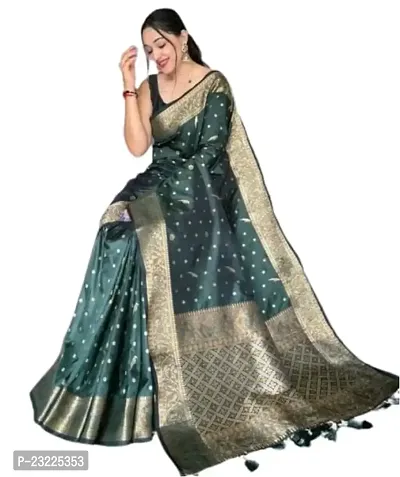 HARSHIV TEXTILE Women's Banarsi Art Silk Saree With Elegant Design Traditional Indian Look | Daily  Party Wear Saree for Pooja, Festival Occassions With Unstitched Blouse Piece(RH36, Green)