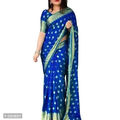 HARSHIV TEXTILE Women's Banarsi Art Silk Saree With Elegant Design Traditional Indian Look | Daily  Party Wear Saree for Pooja, Festival Occassions With Unstitched Blouse Piece (KH109, Royal Blue)