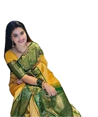 HARSHIV TEXTILE Women's Banarsi Art Silk Saree With Elegant Design Traditional Indian Look | Daily  Party Wear Saree for Pooja, Festival Occassions With Unstitched Blouse Piece(RK KH111 Dark Green)-thumb4