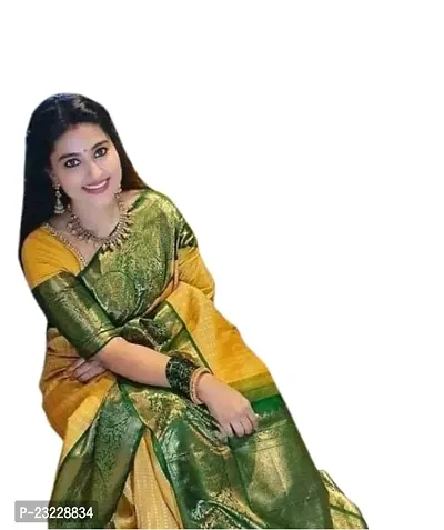 HARSHIV TEXTILE Women's Banarsi Art Silk Saree With Elegant Design Traditional Indian Look | Daily  Party Wear Saree for Pooja, Festival Occassions With Unstitched Blouse Piece(RK KH111 Dark Green)-thumb5