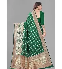 HARSHIV TEXTILE Women's Banarsi Art Silk Saree With Elegant Design Traditional Indian Look | Daily  Party Wear Saree for Pooja, Festival Occassions With Unstitched Blouse Piece (RK-HT48, Green)-thumb4