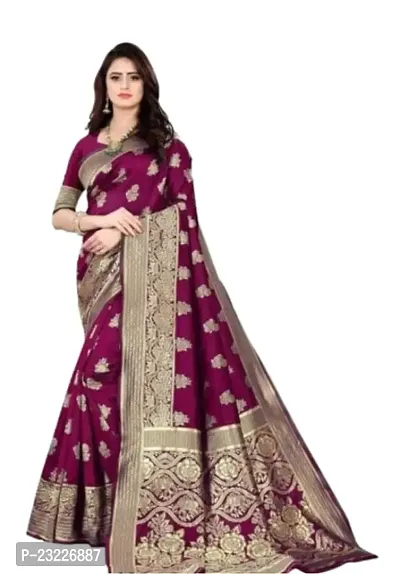 HARSHIV TEXTILE Women's Banarsi Art Silk Saree With Elegant Design Traditional Indian Look | Daily  Party Wear Saree for Pooja, Festival Occassions With Unstitched Blouse Piece (RK-KH90, Purple)