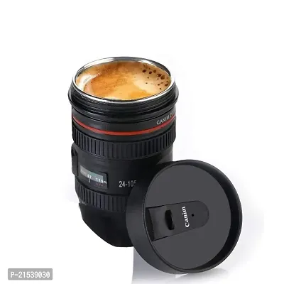 Garth Camera Lens Shaped Coffee Mug Flask with Lid | Steel Insulated Travel Mug | Tea Coffee Mugs with Leak Proof Lid for Gift idea-thumb0