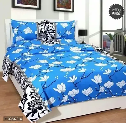 Comfortable Cotton Blend Printed Bedsheet with 2 Pillow Covers-thumb0