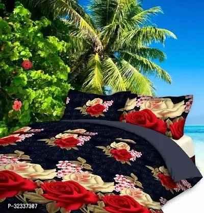 Comfortable Cotton Blend Printed Bedsheet with 2 Pillow Covers-thumb0