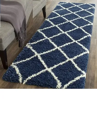 ROYAL TREND Modern Microfibre Polyester Shaggy Bedside Runner, Soft Rug for Bedroom Living Room Kitchen- 22x55 Inch