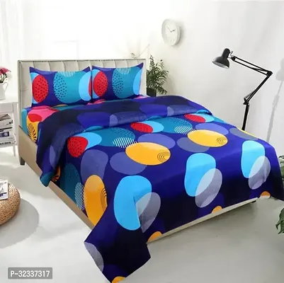 Comfortable Cotton Blend Printed Bedsheet with 2 Pillow Covers