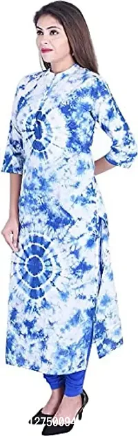 Yug Fashion's Women A line Cotton Kurta Set Front Button Design Oorange XXL (Small, Blue)-thumb5
