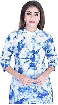 Yug Fashion's Women A line Cotton Kurta Set Front Button Design Oorange XXL (Small, Blue)-thumb3
