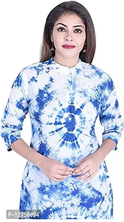 Yug Fashion's Women A line Cotton Kurta Set Front Button Design Oorange XXL (Small, Blue)-thumb4