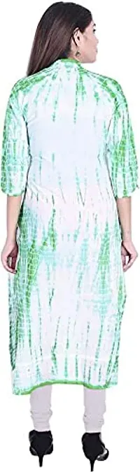 Yug Fashion's Women A line Cotton Kurta Set Front Button Design Oorange XXL (XX-Large, Green)-thumb1